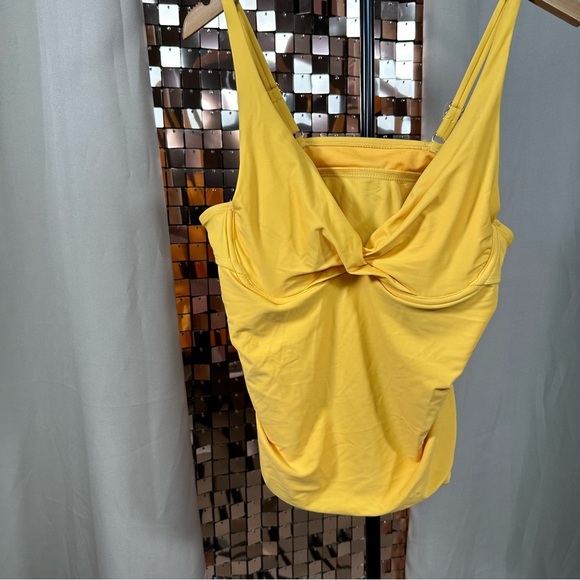 George Yellow Tankini Bathing Suit Swimsuit Top Size Large - Picture 5 of 6
